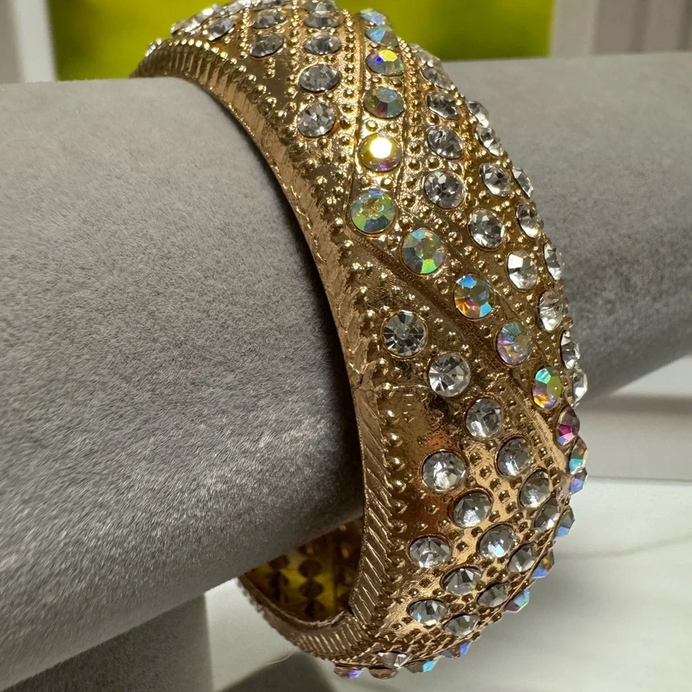Boutique Gold Crystal Bangle Bracelet - Picture 11 of 17